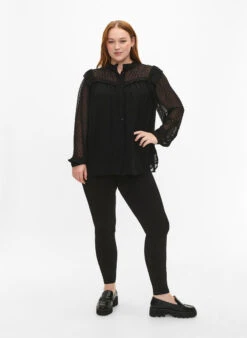 Zizzi Seamless Glitter Leggings -Chic Soldes CA02397A 0199 ModelFullBody