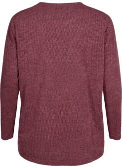 Zizzi Melange Blouse With Round Neck And Long Sleeves -Chic Soldes CA02405A 2121 Back