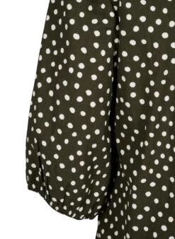 Zizzi 3/4 Sleeve Cotton Blouse With Polka Dots -Chic Soldes CA02408A 0787 Details2
