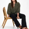 Zizzi 3/4 Sleeve Cotton Blouse With Polka Dots -Chic Soldes CA02408A 0787 ImageFront