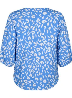 Zizzi 3/4 Sleeve Cotton Blouse With Print -Chic Soldes CA02408A 1435 Back