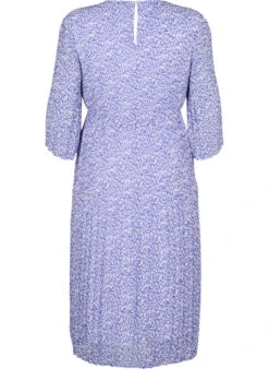 Zizzi Floral Pleated Dress With Drawstring -Chic Soldes CA06015G 9993 Back