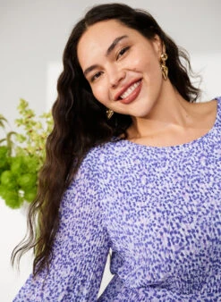 Zizzi Floral Pleated Dress With Drawstring