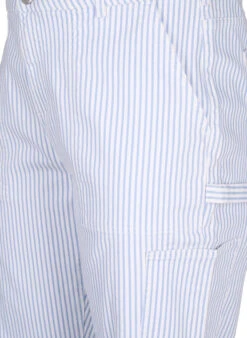 Zizzi Striped Cargo Jeans With A Straight Fit -Chic Soldes CA20062A 9992 Details1