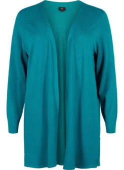 Zizzi Knitted Cardigan With Vent And Rib -Chic Soldes CA52960E 1032 Front