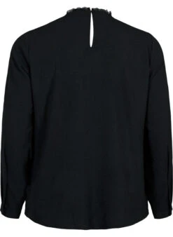 Zizzi Long Sleeved Blouse With Lace Detail -Chic Soldes CA58762E 0199 Back