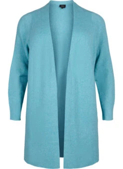 Zizzi Long Open Front Cardigan -Chic Soldes CA61007G 9990 Front