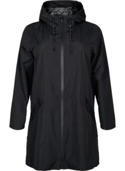 Zizzi Raincoat With Pockets And Hood 16 Zizzi Raincoat With Pockets And Hood -Chic Soldes CA61076B 0199 Front