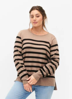 Zizzi Striped Viscose Blouse