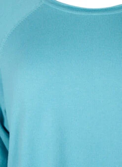 Zizzi Viscose Knitted Blouse With 3/4 Sleeves -Chic Soldes CA61099O 0254 Details1