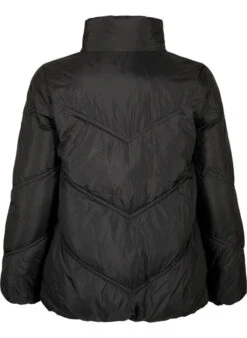 Zizzi Short Puffer Winter Jacket With Pockets -Chic Soldes CA61180A 0199 Back