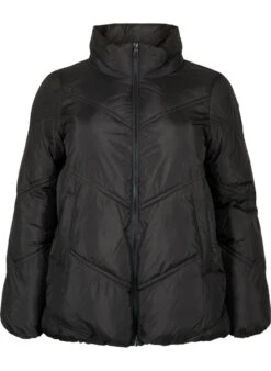 Zizzi Short Puffer Winter Jacket With Pockets -Chic Soldes CA61180A 0199 Front