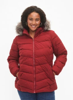 Zizzi Short Puffer Jacket With Hood