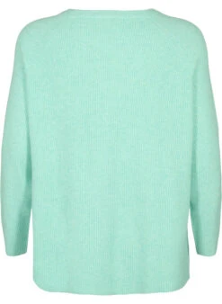 Zizzi Melange Pullover With Side Slit -Chic Soldes CA61279B 0255 Back