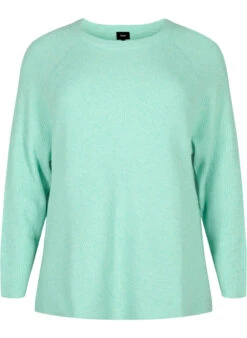 Zizzi Melange Pullover With Side Slit -Chic Soldes CA61279B 0255 Front