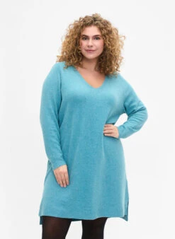 Zizzi Knitted Dress With Slit