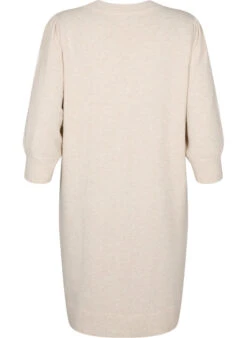 Zizzi Knitted Dress With 3/4 Puff Sleeves -Chic Soldes CA61279F 1112 Back