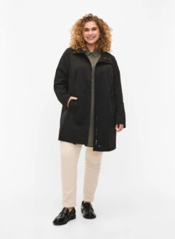 Zizzi Jacket With Pockets And High Collar