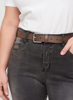 Zizzi Brown Belt In Synthetic Leather