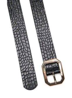 Zizzi Faux Leather Belt With Croco Pattern -Chic Soldes D01035A 0199 Details1
