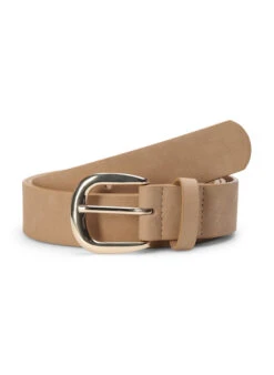 Zizzi Faux Leather Belt With Gold-colored Buckle