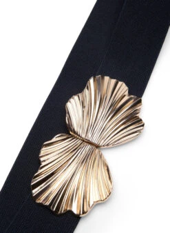 Zizzi Stretchy Waist Belt With Gold-colored Buckle -Chic Soldes D01041A 0199 Details2