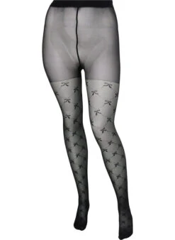 Zizzi Patterned Tights In 25 Denier -Chic Soldes D94034A 0199 Front