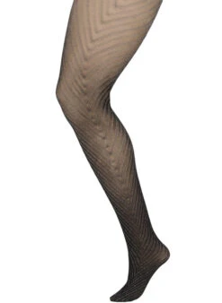 Zizzi Glittery Tights With A Striped Pattern -Chic Soldes D94038A 0199 Front