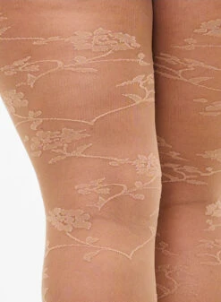 Zizzi 30 Denier Tights With Floral Pattern -Chic Soldes D94045A 0702 Details1