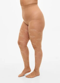 Zizzi 30 Denier Tights With Floral Pattern