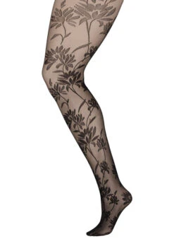 Zizzi 25 Denier Tights With Leaf Pattern -Chic Soldes D94047A 0199 Front