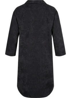 Zizzi Velvet Dress With 3/4-length Sleeves And Buttons -Chic Soldes E02553C 0199 Back