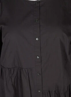 Zizzi Cotton Shirt Dress With Puff Sleeves -Chic Soldes E02753A 0199 Details1