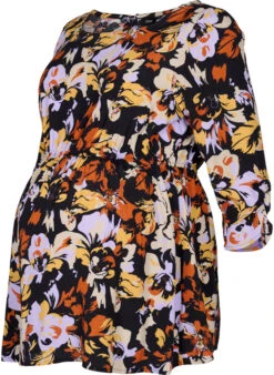 Zizzi Maternity Blouse In Viscose And Floral Print -Chic Soldes E03061A 0199 Front