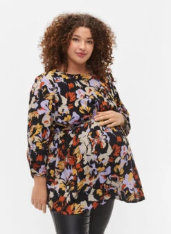 Zizzi Maternity Blouse In Viscose And Floral Print
