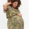 Zizzi Floral Maternity Blouse In Viscose
