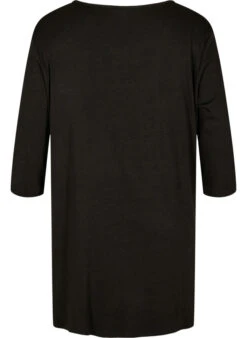 Zizzi Plain Blouse With Buttons And 3/4 Sleeves -Chic Soldes E03098C 0199 Back