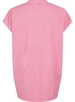 Zizzi Short-sleeved Cotton Shirt With Stripes -Chic Soldes E04121C 0934 Back