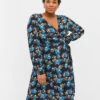 Zizzi Floral Maternity Wrap Dress In Viscose -Chic Soldes E04127A 9990 ModelFront