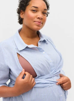 Zizzi Cotton Maternity Shirt Dress -Chic Soldes E04128A 9990 ModelDetail2