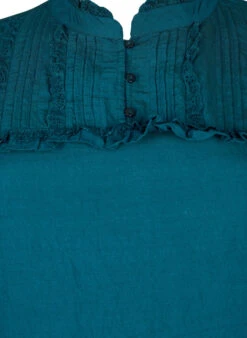 Zizzi Viscose Dress With Broderie Anglaise And Ruffle Details -Chic Soldes E04170A 0727 Details1