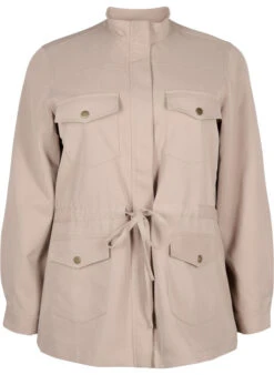 Zizzi Army Jacket With Drawstring Waist -Chic Soldes E04178A 0322 Front