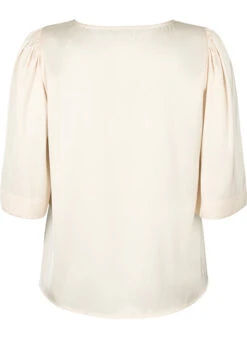 Zizzi Satin Blouse With Half-length Sleeves -Chic Soldes E04181A 0630 Back