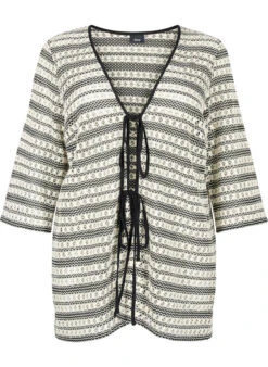 Zizzi Crochet Cardigan With Tie Belt -Chic Soldes E04186B 0199 Front