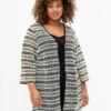 Zizzi Crochet Cardigan With Tie Belt -Chic Soldes E04186B 0199 ModelFront