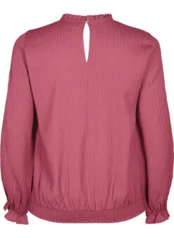 Zizzi Smock Blouse With Ruffles And Texture -Chic Soldes E04206A 2121 Back