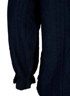 Zizzi Blouse With Ruffle Details And Tone-on-tone Pattern -Chic Soldes E04207A 1496 Details2