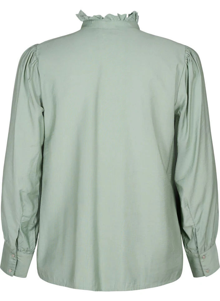 Zizzi Viscose Shirt Blouse With Ruffles 7 Zizzi Viscose Shirt Blouse With Ruffles – Image 5