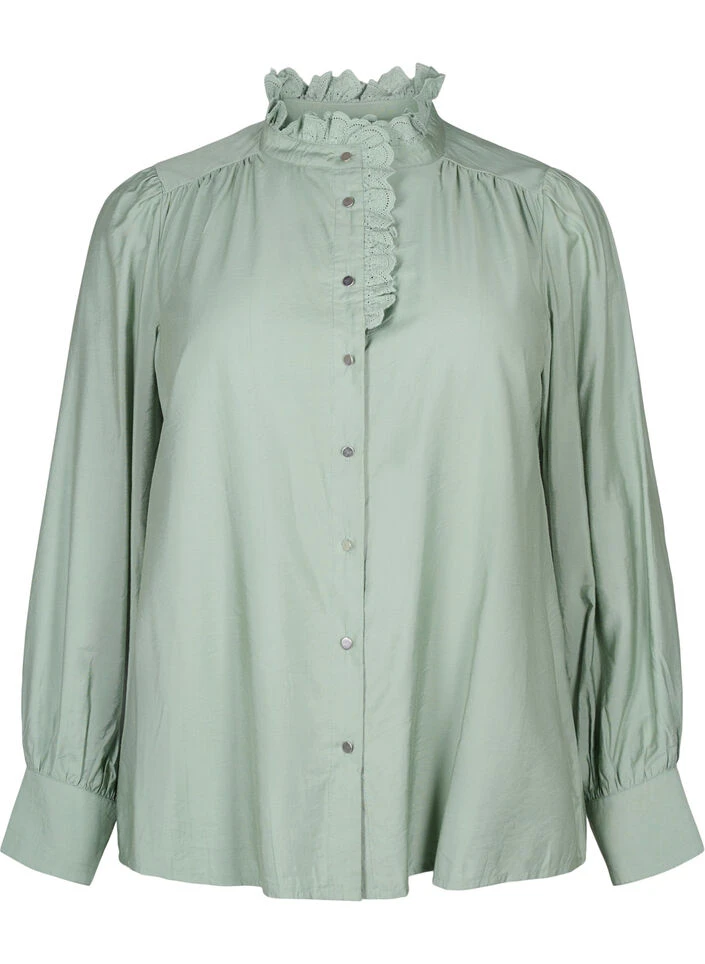 Zizzi Viscose Shirt Blouse With Ruffles 6 Zizzi Viscose Shirt Blouse With Ruffles – Image 4