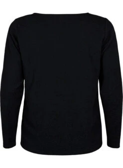 Zizzi Long-sleeved Blouse With Texture -Chic Soldes E04209A 0199 Back